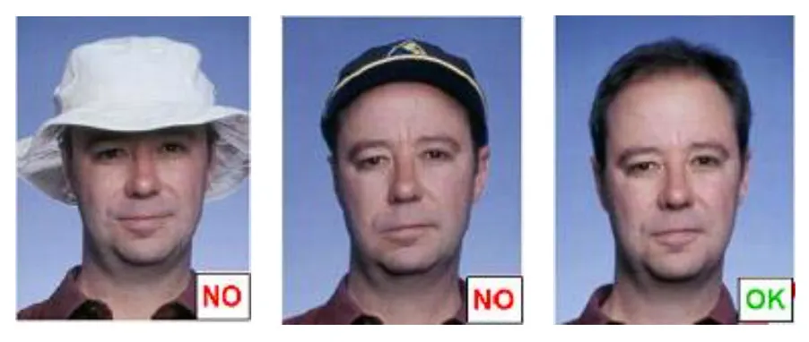 Examples of headwear and veils: prohibited and permitted photos