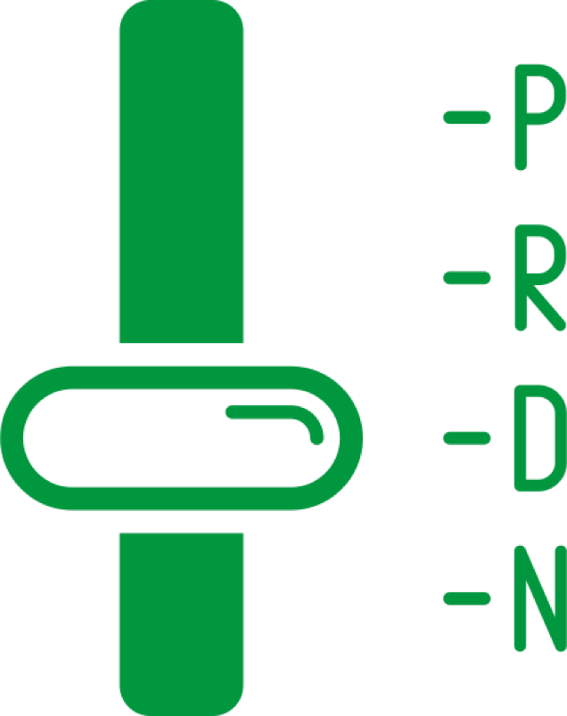 Automatic gear lever diagram with positions P, R, N, D